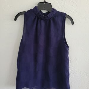 Mossimo Supply Co. Dark Blue High Neck Sleeveless Blouse